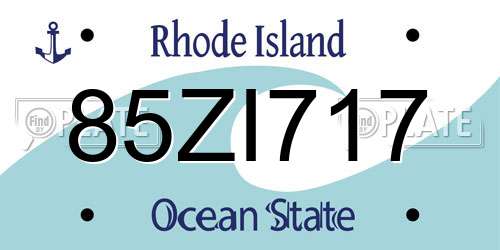 85ZI717 Rhode Island License Plate