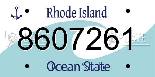 8607261 Rhode Island License Plate