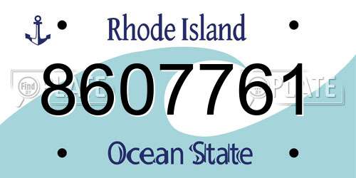 8607761 Rhode Island License Plate