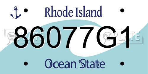 86077G1 Rhode Island License Plate