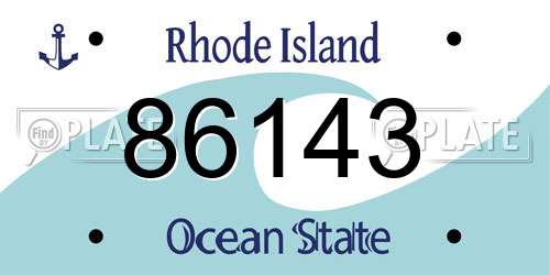 86143 Rhode Island License Plate