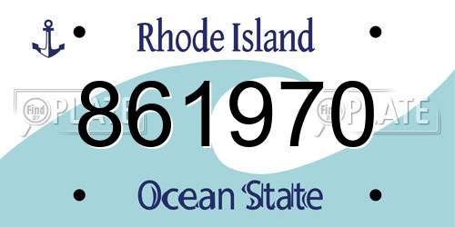 861970 Rhode Island License Plate