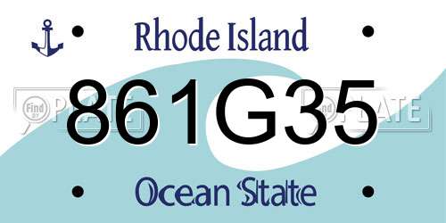 861G35 Rhode Island License Plate
