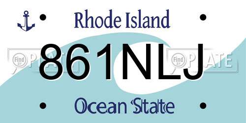 861NLJ Rhode Island License Plate