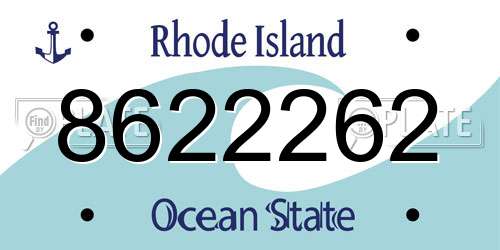 8622262 Rhode Island License Plate