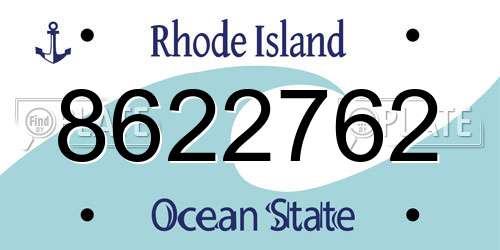 8622762 Rhode Island License Plate