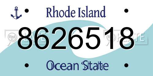 8626518 Rhode Island License Plate