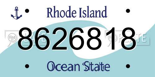 8626818 Rhode Island License Plate