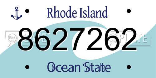 8627262 Rhode Island License Plate