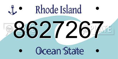 8627267 Rhode Island License Plate