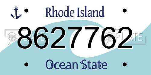 8627762 Rhode Island License Plate