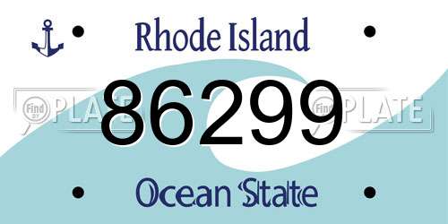 86299 Rhode Island License Plate