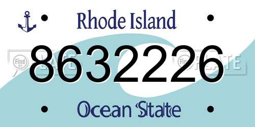 8632226 Rhode Island License Plate