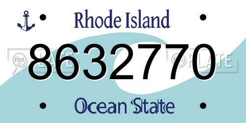 8632770 Rhode Island License Plate