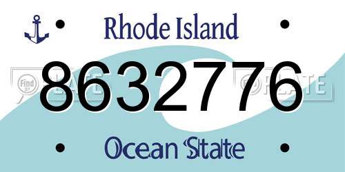 8632776 Rhode Island License Plate