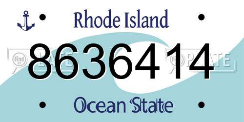 8636414 Rhode Island License Plate