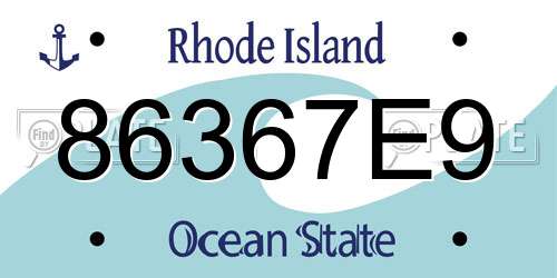 86367E9 Rhode Island License Plate