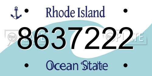 8637222 Rhode Island License Plate