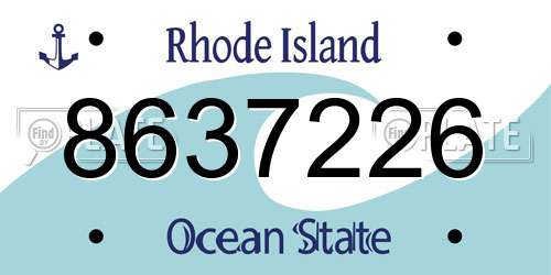 8637226 Rhode Island License Plate