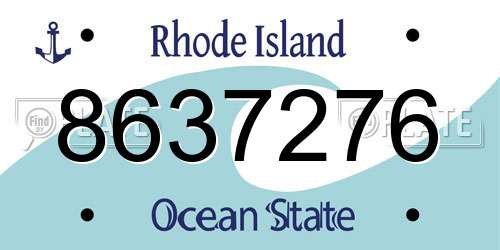 8637276 Rhode Island License Plate
