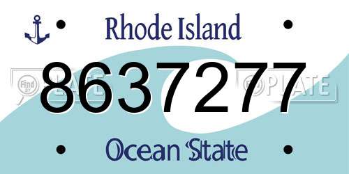 8637277 Rhode Island License Plate