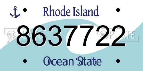 8637722 Rhode Island License Plate