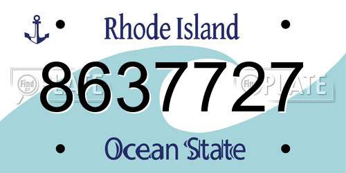 8637727 Rhode Island License Plate