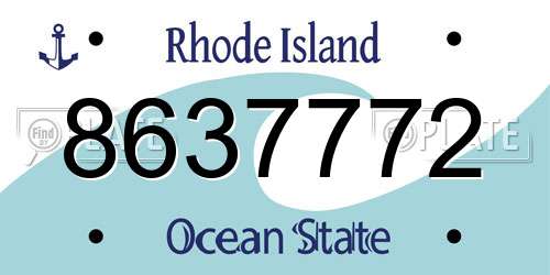 8637772 Rhode Island License Plate