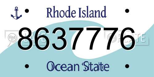 8637776 Rhode Island License Plate