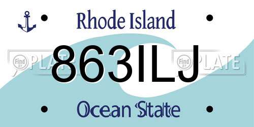 863ILJ Rhode Island License Plate