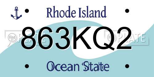 863KQ2 Rhode Island License Plate