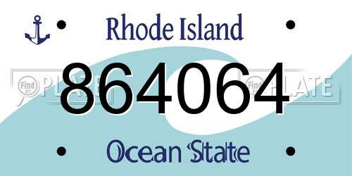 864064 Rhode Island License Plate
