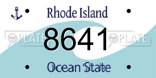 8641 Rhode Island License Plate