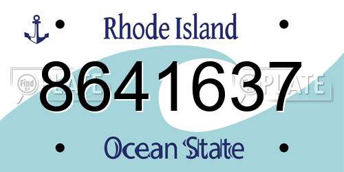 8641637 Rhode Island License Plate