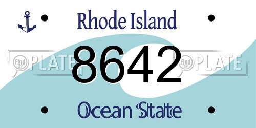 8642 Rhode Island License Plate