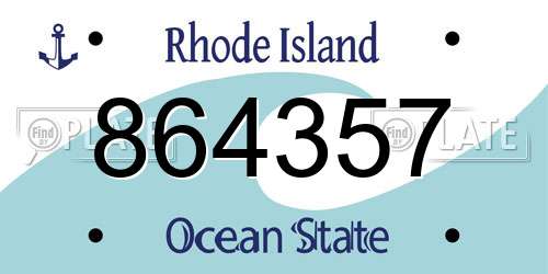 864357 Rhode Island License Plate