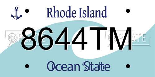 8644TM Rhode Island License Plate