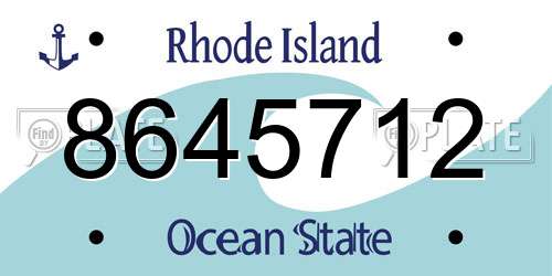 8645712 Rhode Island License Plate