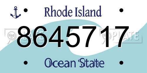 8645717 Rhode Island License Plate