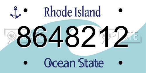 8648212 Rhode Island License Plate