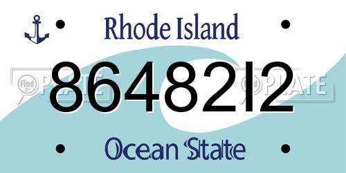 86482I2 Rhode Island License Plate