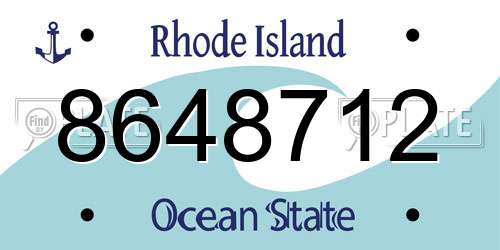 8648712 Rhode Island License Plate