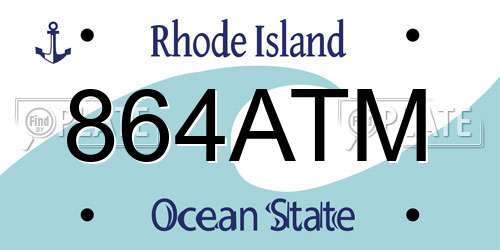 864ATM Rhode Island License Plate