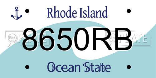 8650RB Rhode Island License Plate