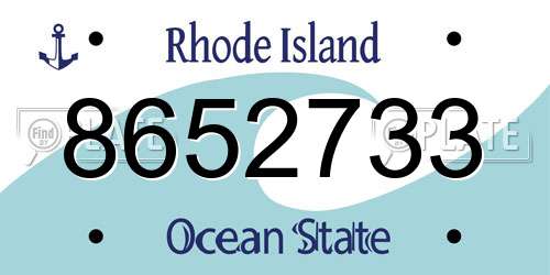 8652733 Rhode Island License Plate