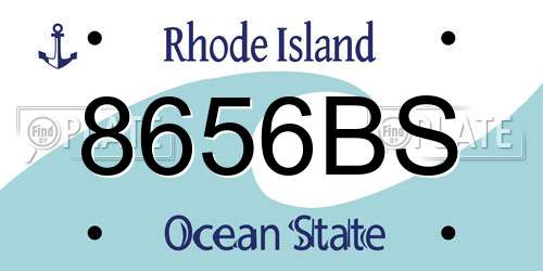 8656BS Rhode Island License Plate