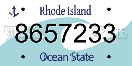 8657233 Rhode Island License Plate