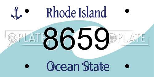 8659 Rhode Island License Plate