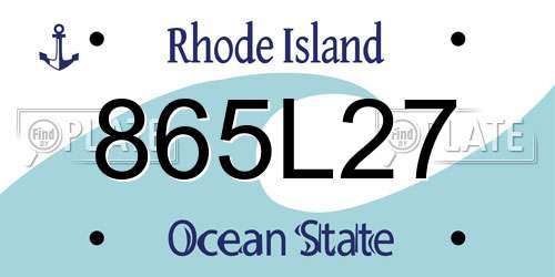 865L27 Rhode Island License Plate