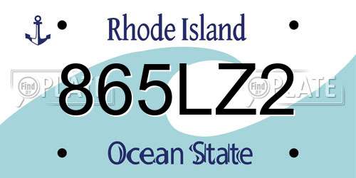 865LZ2 Rhode Island License Plate
